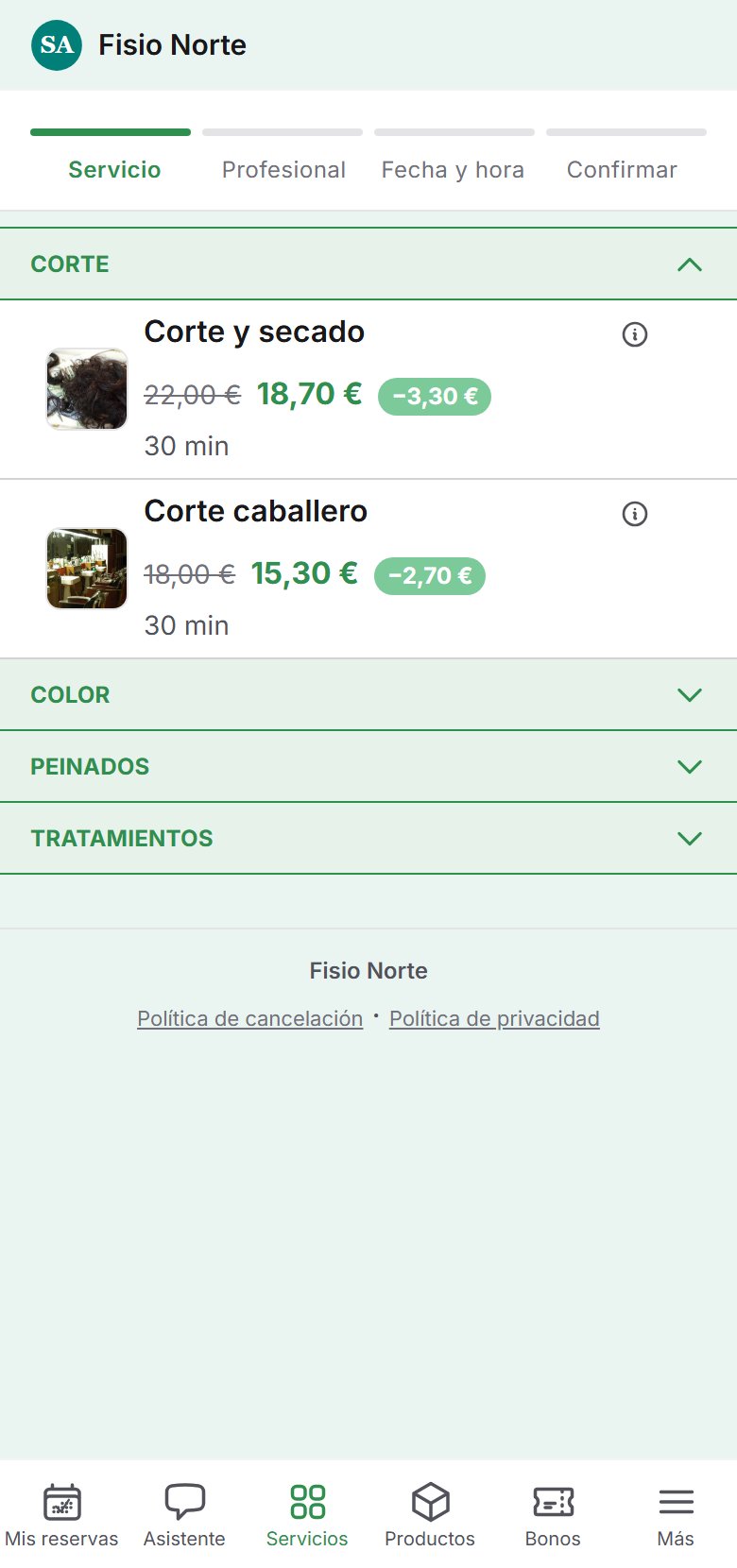 Reserva pública con la marca de Fisio Norte